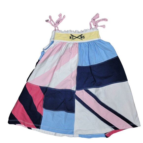 Ralph Lauren Polo Dress Patchwork 24M Baby Girls Cotton Sleeveless Multicolor - Picture 1 of 5